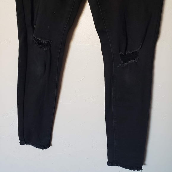 KanCan Women's 9 28 Black Distressed Skinny Jeans Denim Holey Knees High Rise - Picture 6 of 7
